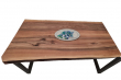 European Walnut Dining Room Table Top Live Edge UV Lacquered (with Resin) 35mm By 820mm By 920mm TB043 7