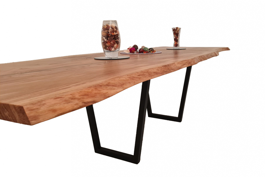 European Oak Dining Room Table Top Live Edge UV Lacquered (with Resin) 40mm By 1080mm By 3200mm TB074 4
