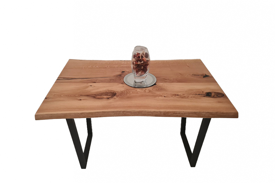 European Oak Dining Room Table Top Live Edge UV Lacquered (with Resin) 35mm By 800mm By 1200mm TB092 2